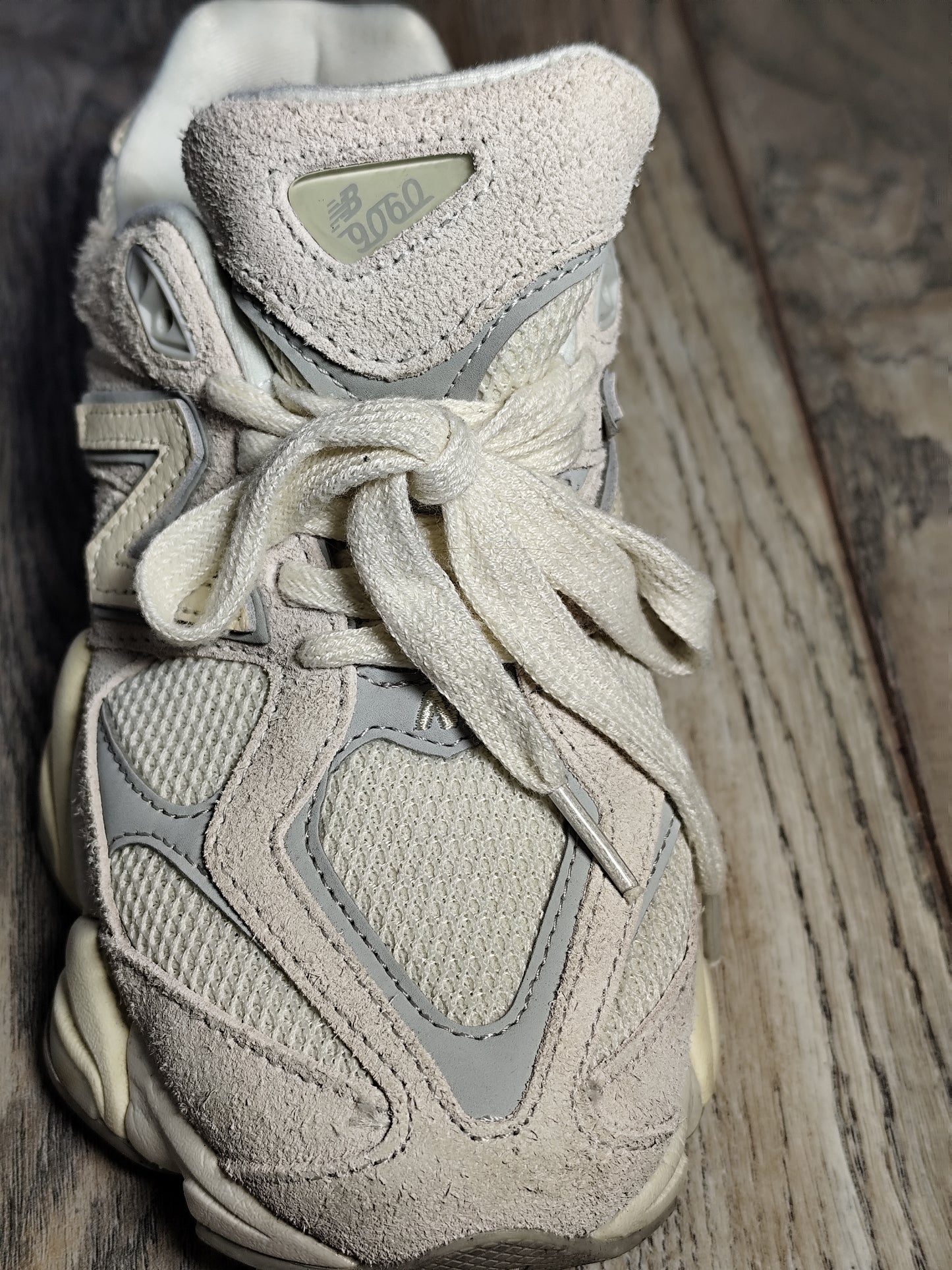 Hew Balance 9060 Rubber Trimmed Textured Leather and Mesh Woman's Sneakers