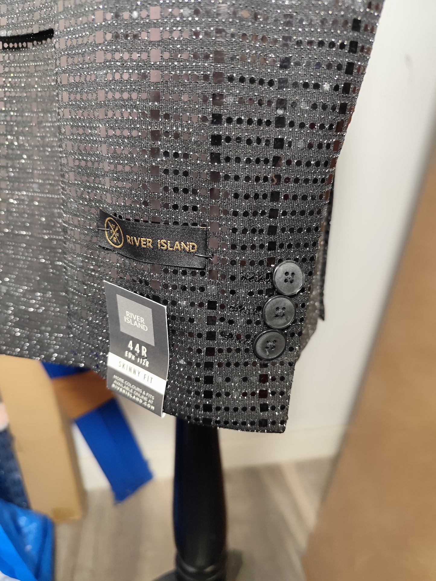 River Island Woman's Black Sequin Blazer | 44R