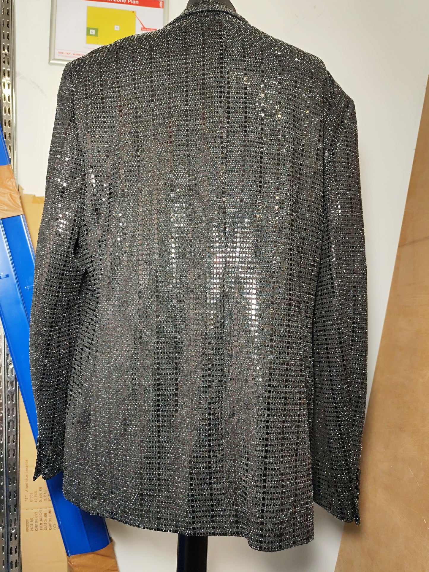 River Island Woman's Black Sequin Blazer | 44R