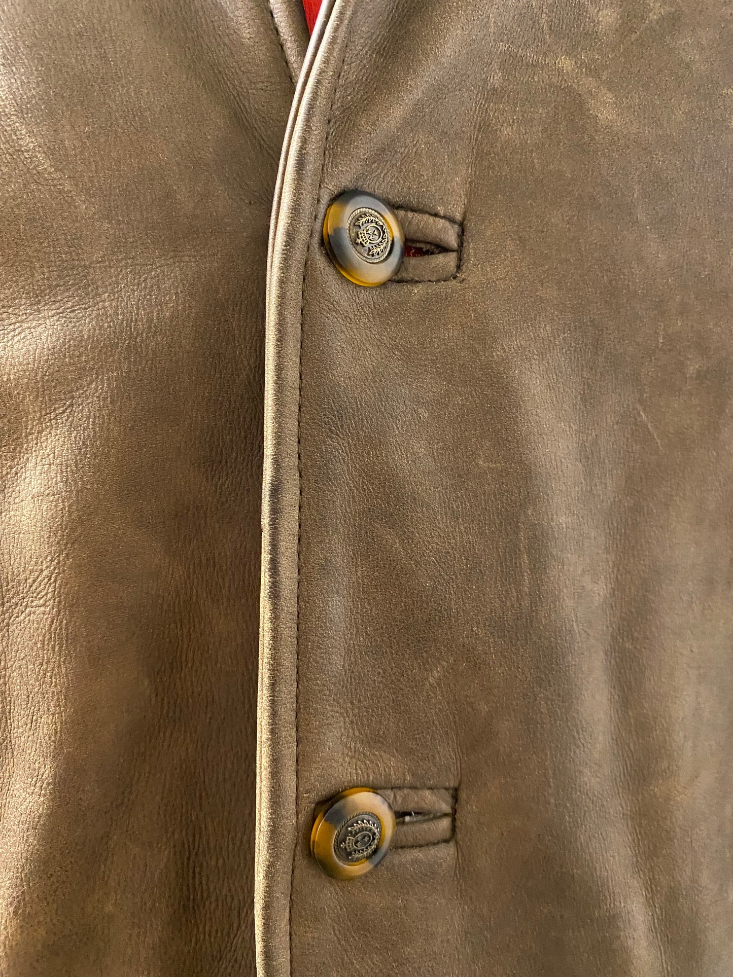 Akaso Vintage Men's Brown Real Leather Jacket Medium