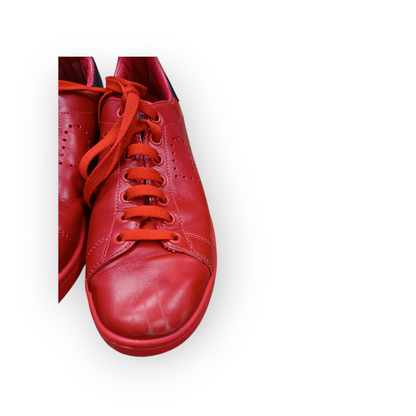 Adidas by Raf Simons Stan Smith Red Leather Sneakers Size 7