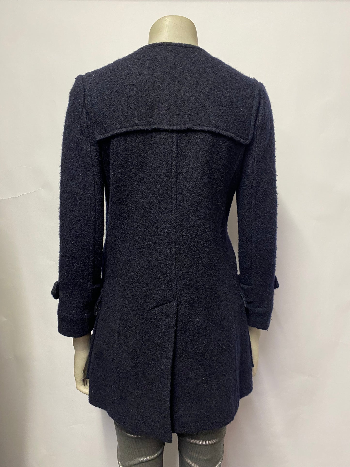 Isabel Marant Etoile Navy Wool Blend Double Breasted Overcoat 8