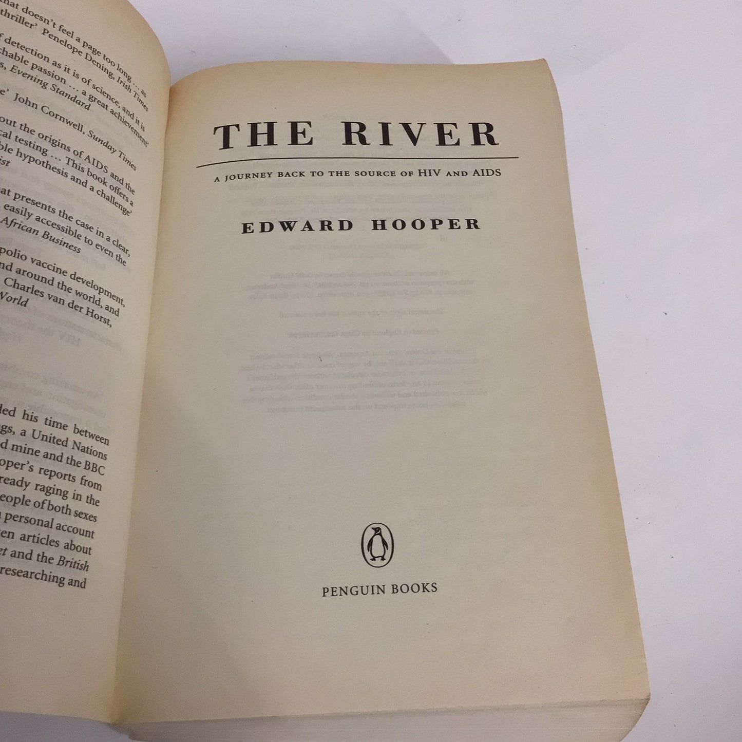 The River: A Journey Back to the Source of HIV & AIDs by Edward Hooper (2000)