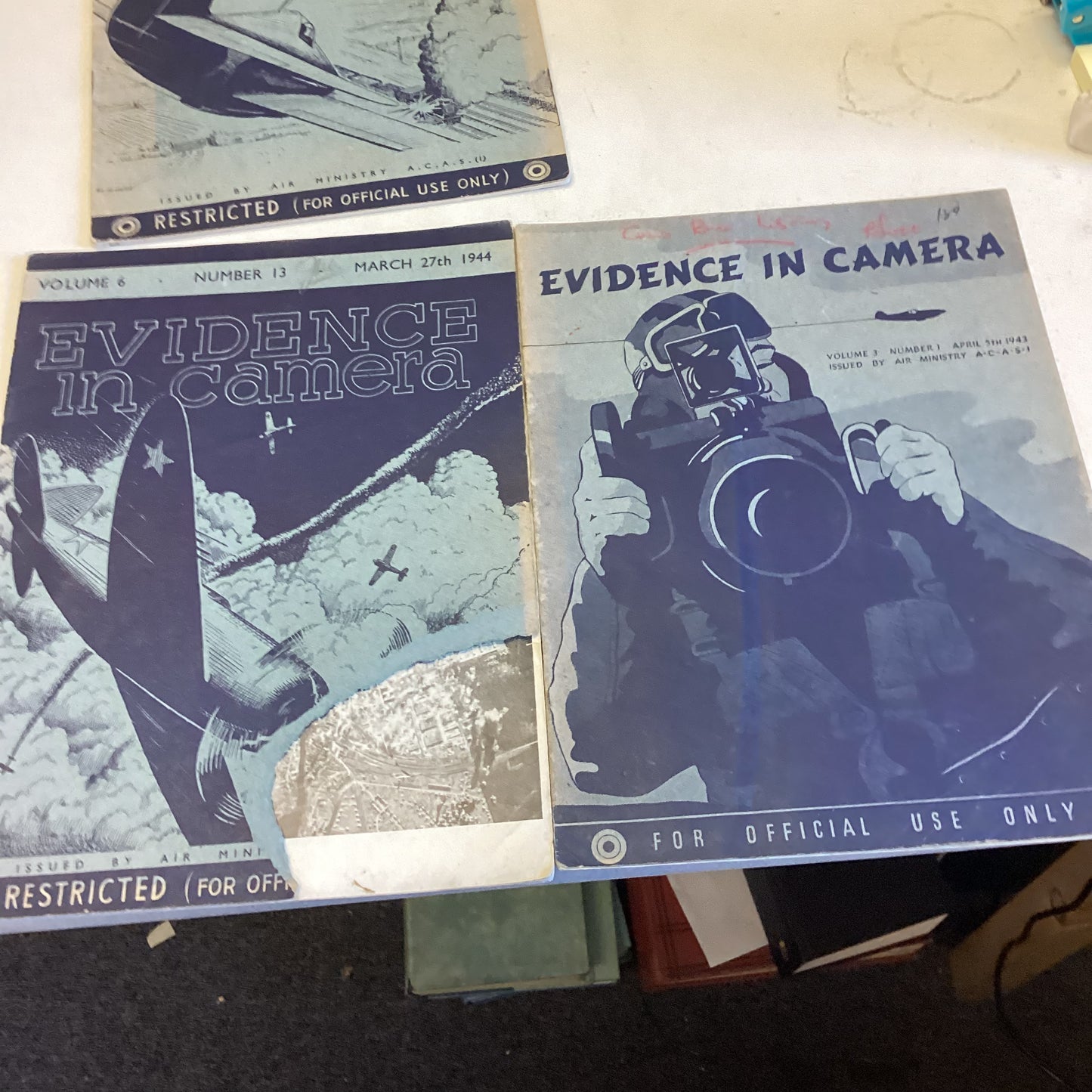Evidence In Camera Issued By Air Ministry Selection of 9 Ranging From Volume Two Number Five to Volume 7 No 1