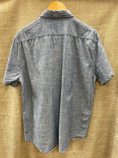 Levi's Levi Strauss Blue Lightweight Denim Look Chambray Short Sleeve Shirt Large