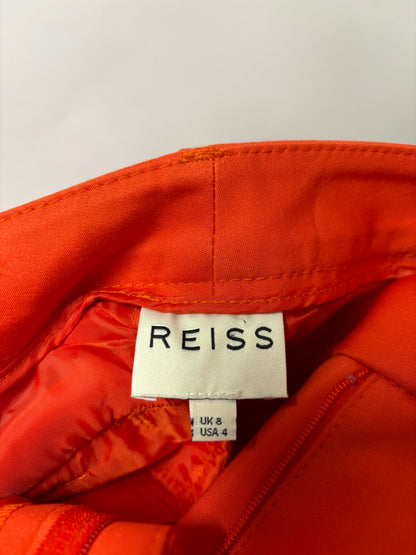 Reiss Red Cotton Blend Tailored Trouser 8