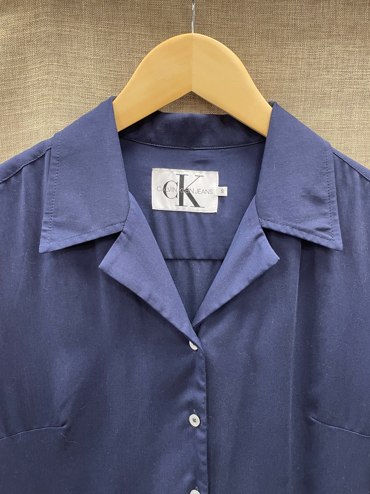 Calvin Klein CK Jeans Navy Blue Short Sleeve Shirt Dress Small