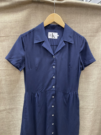 Calvin Klein CK Jeans Navy Blue Short Sleeve Shirt Dress Small