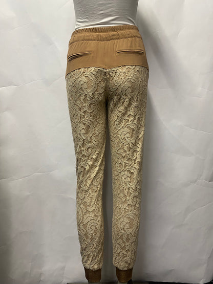 Atos Lombardini Brown Lace Jogger Trousers Size IT 40/8 BNWT