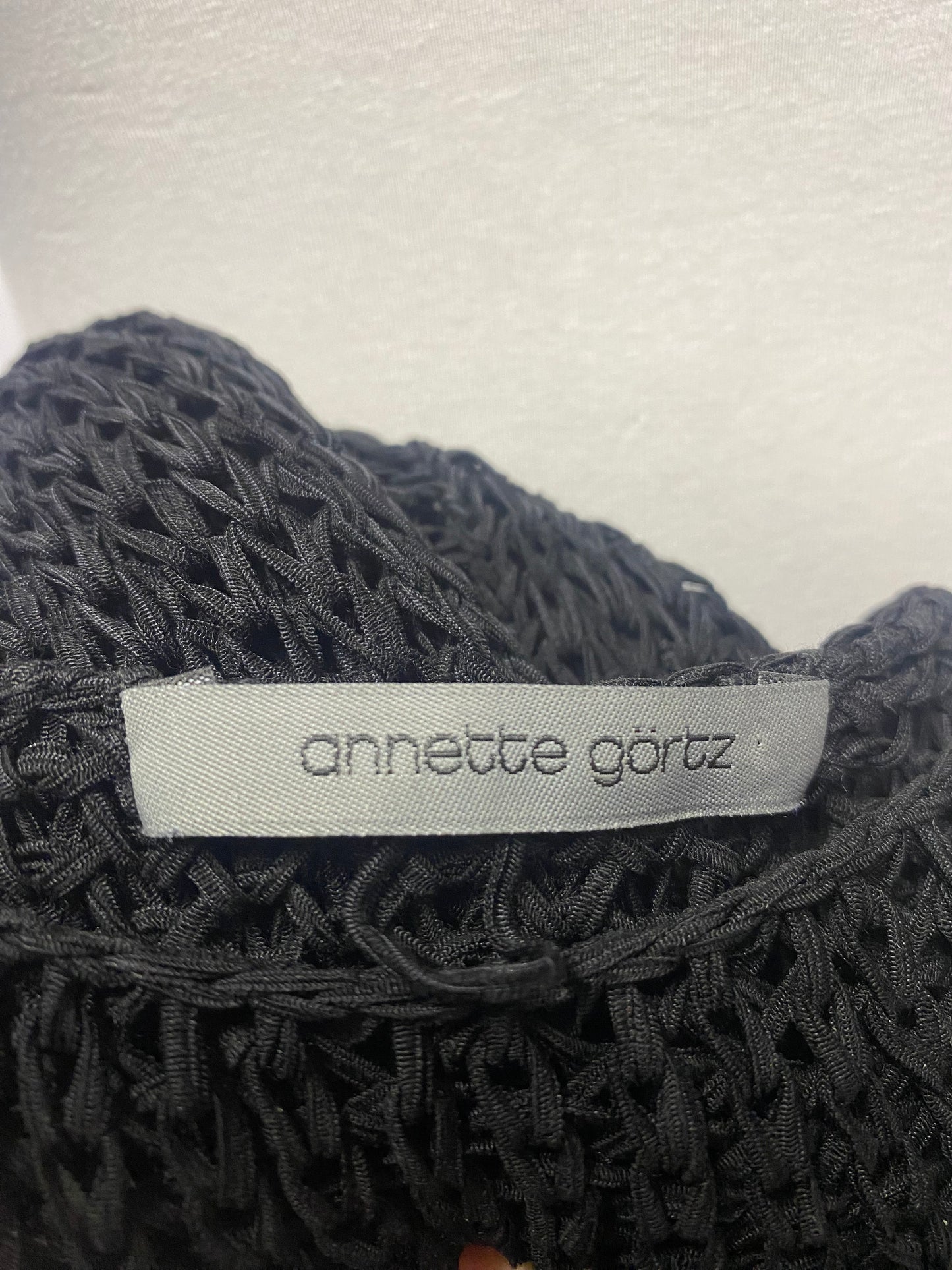 Annette Gortz Black Crochet Jumper Small