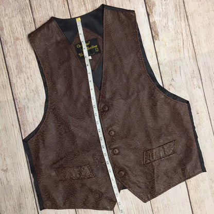 Original Collection Made in England Brown Real Leather Waistcoat Size L