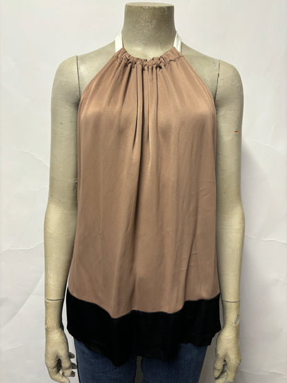 Reiss Brown and Black Satin Halterneck Backless Top 12