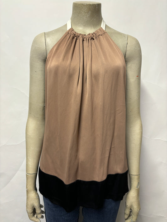 Reiss Brown and Black Satin Halterneck Backless Top 12