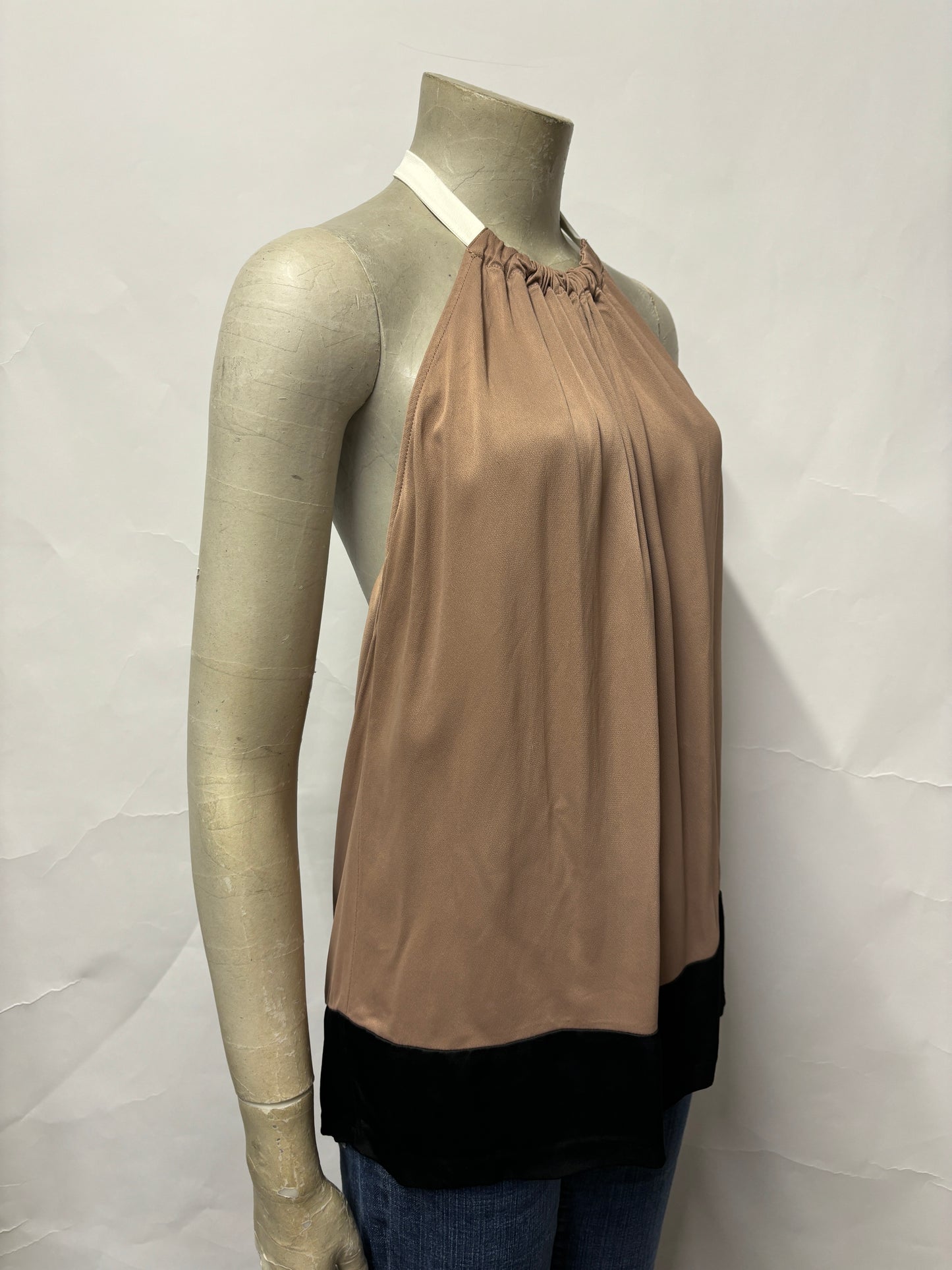 Reiss Brown and Black Satin Halterneck Backless Top 12