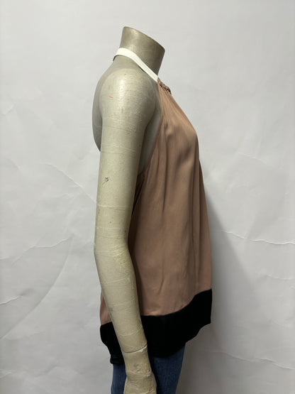 Reiss Brown and Black Satin Halterneck Backless Top 12