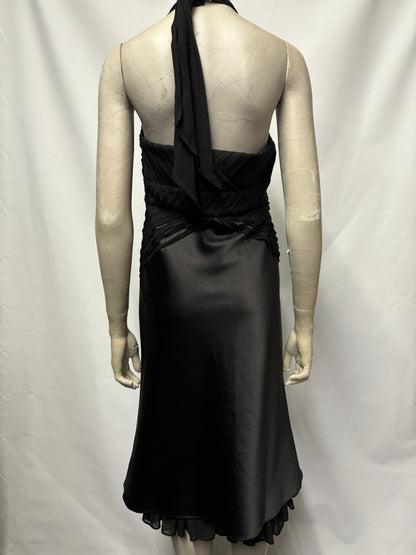 Karen Millen Black Halterneck Beaded Dress Size 12