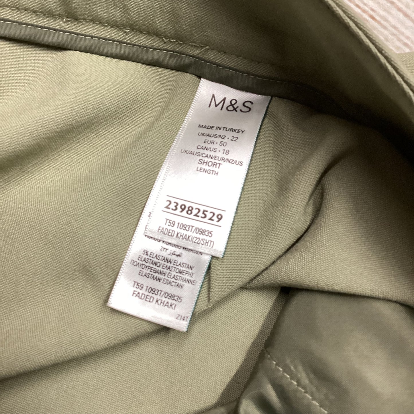 BNWT M&S Faded Khaki Cargo High Rise Wide Trousers Size 22