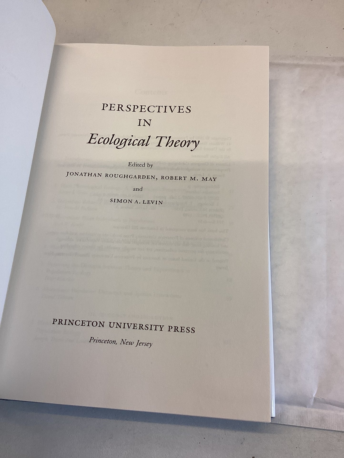 Perspectives In Ecological Theory