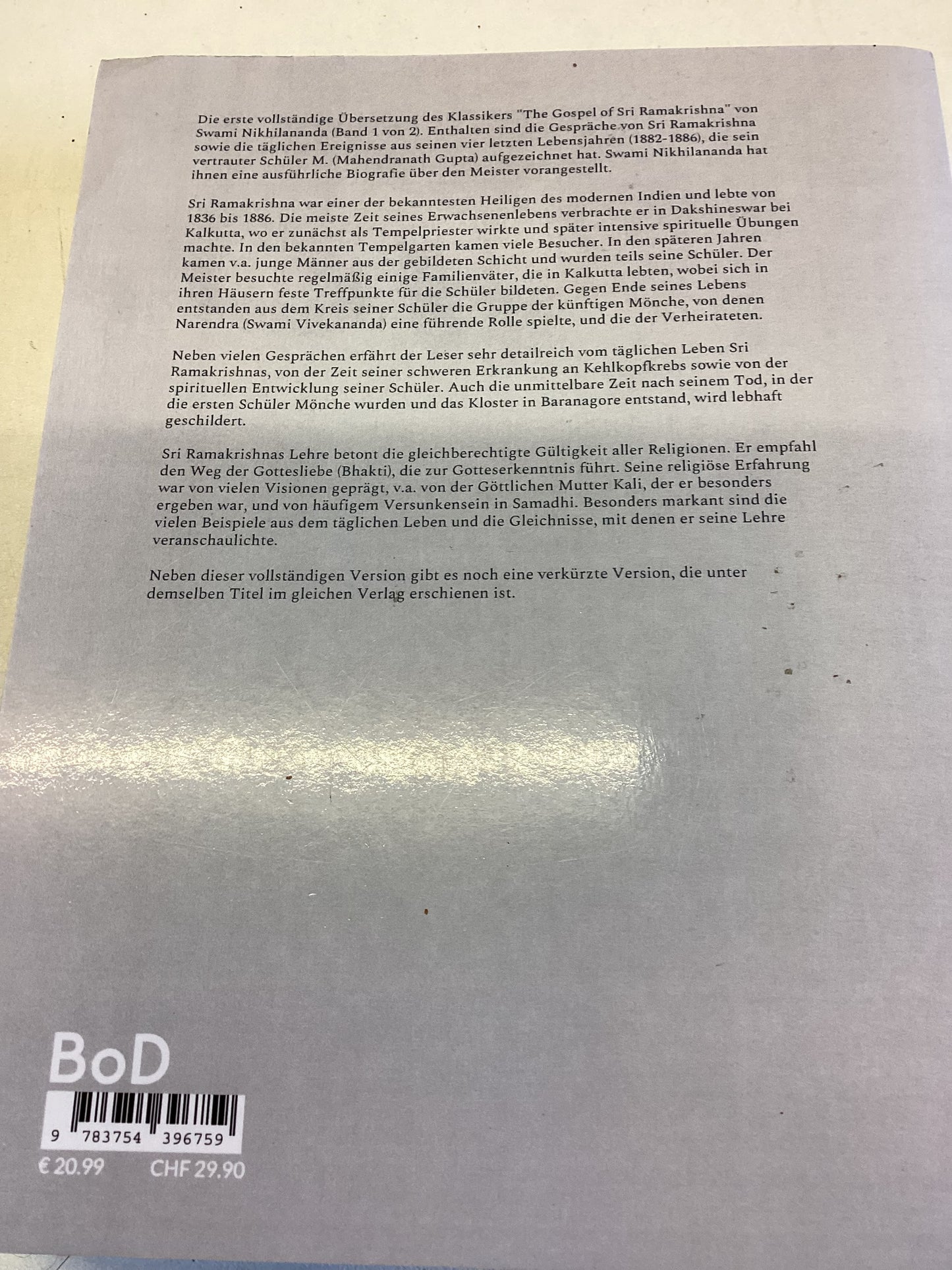 Die Botschaft Sri Ramakrishnas 1