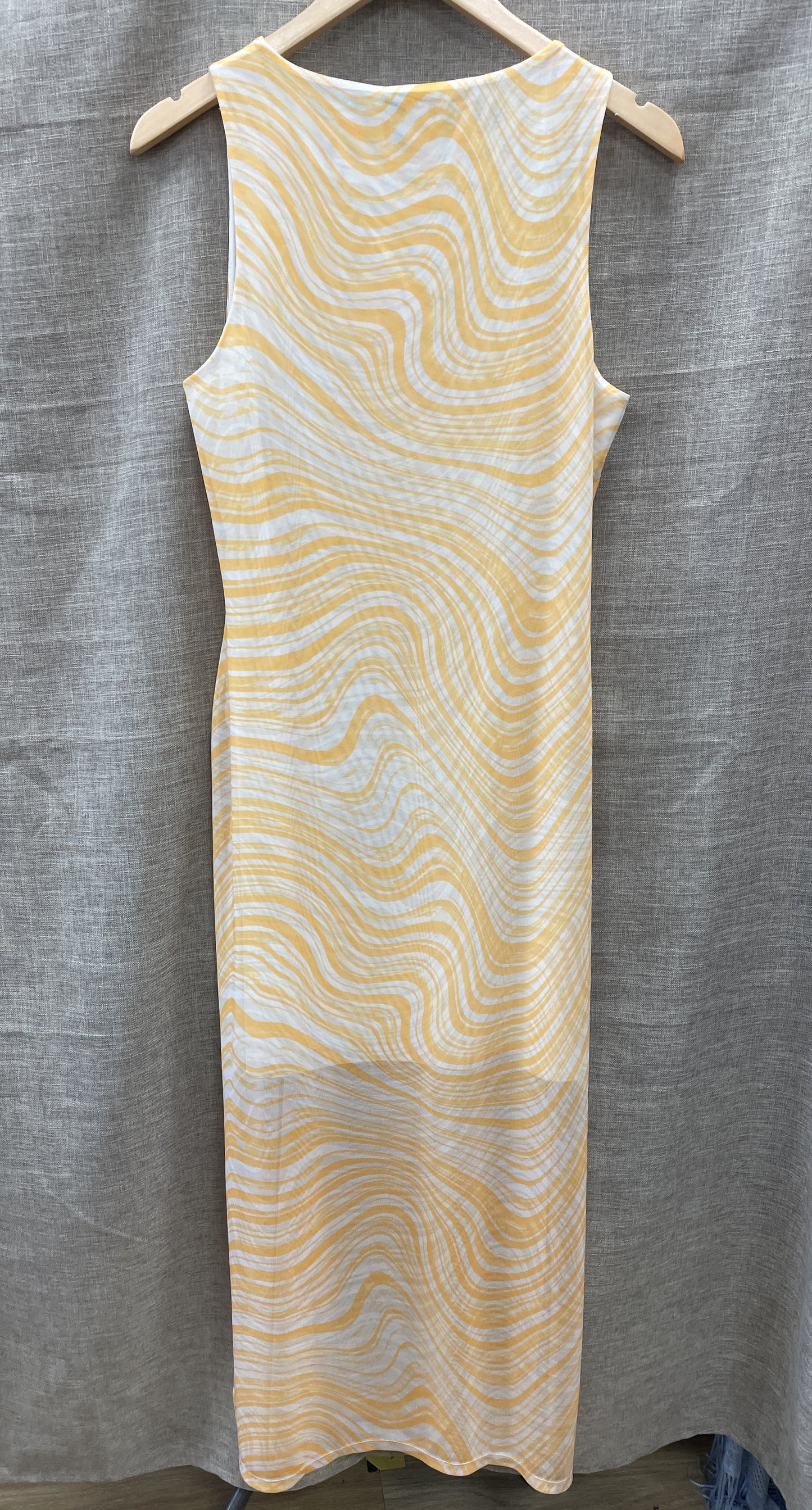 & Other Stories New with Tags Yellow & White Gauze Overlay Maxi Dress Medium