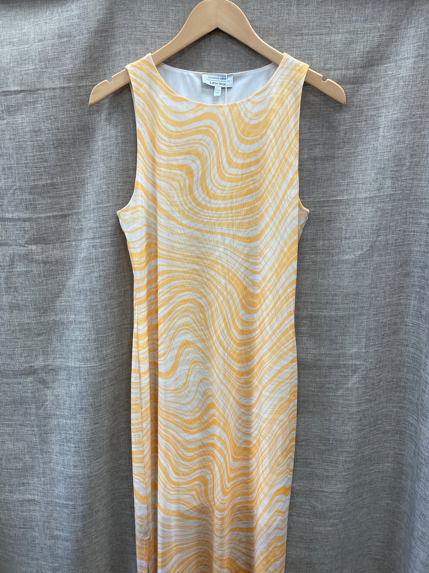 & Other Stories New with Tags Yellow & White Gauze Overlay Maxi Dress Medium