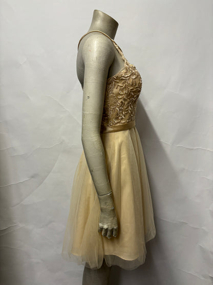 Morilee Madeline Gardner Gold and Beige Halterneck Occasion Dress 6