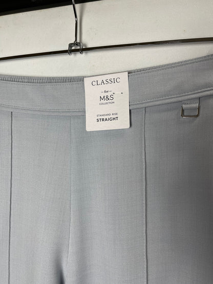 BNWT M&S Blue Classic Trousers 10 Short