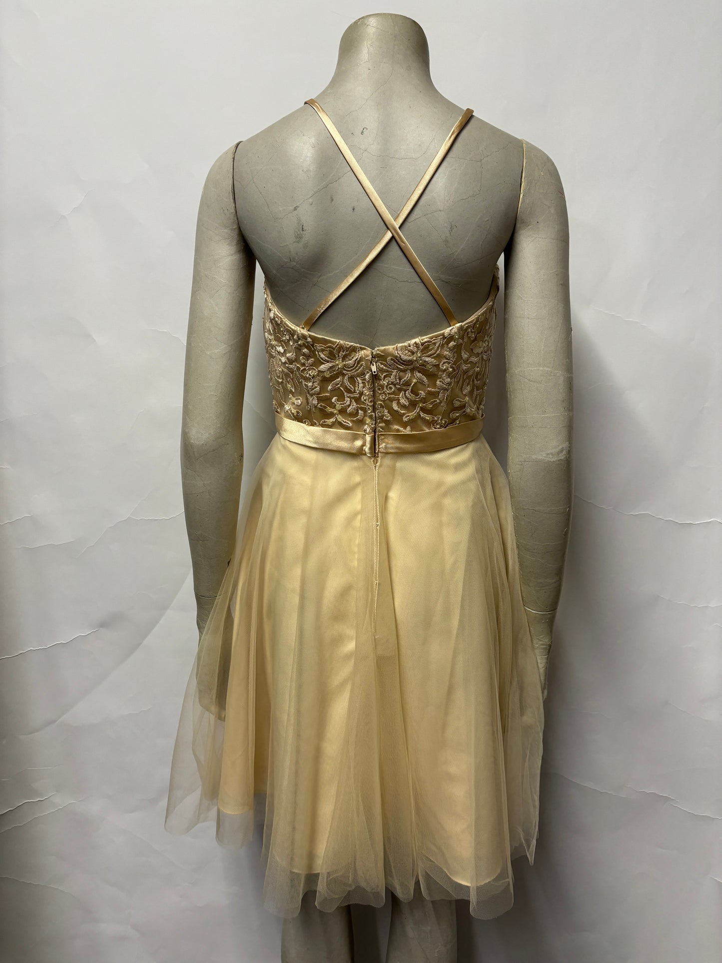 Morilee Madeline Gardner Gold and Beige Halterneck Occasion Dress 6