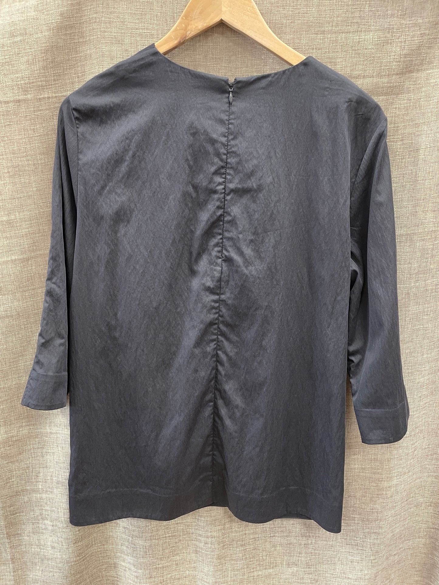 Cos Black Ruched Detail 3/4 Sleeve Top EUR 40 Medium