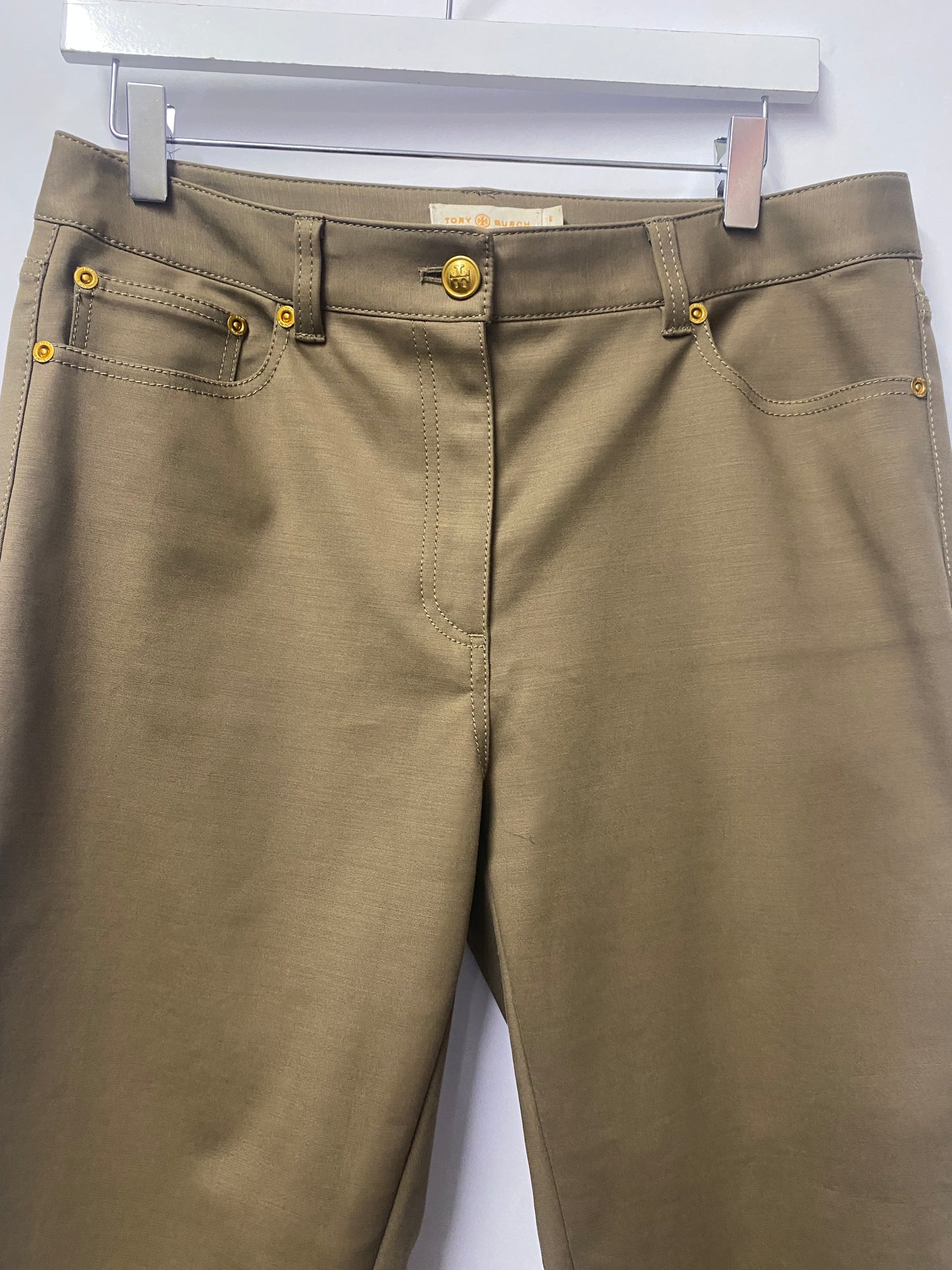 Tory Burch Olive Green Cotton Jeans 12/US 8