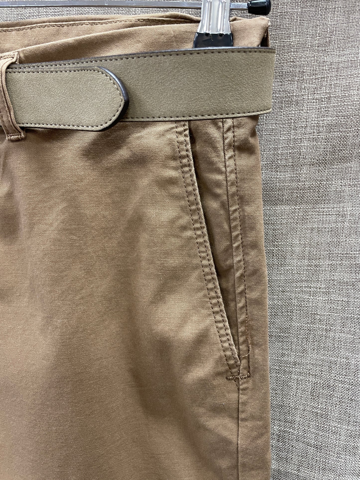 Zara New with Tags Tan Brown Skinny Trousers with Belt EUR 40