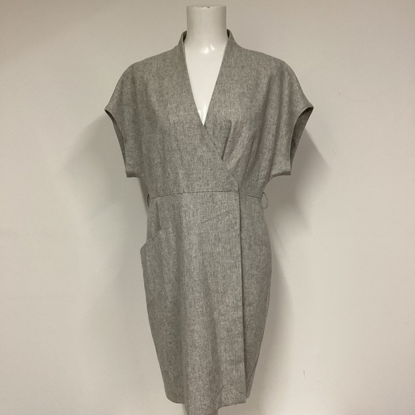 BNWT Oliver Bonas Grey Wool Wrap Dress Size 14