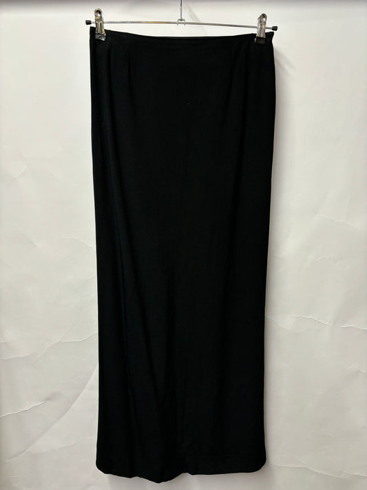 Yves Saint Laurent Rive Gauche Vintage Black Maxi Skirt with Slit 8/IT 40