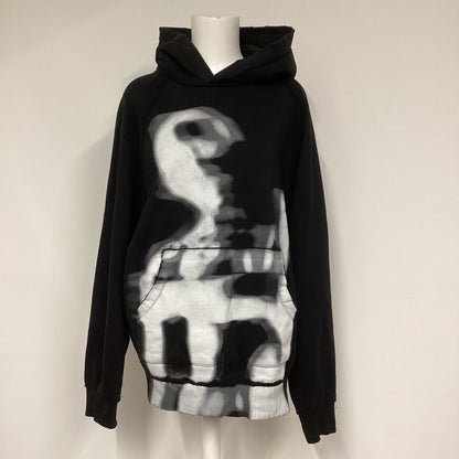 Jaded London Washed Black Torso Print Hoodie Size S