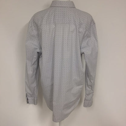 Tom Tailor Blue & White Patterned Shirt Regular Stretch Size XL