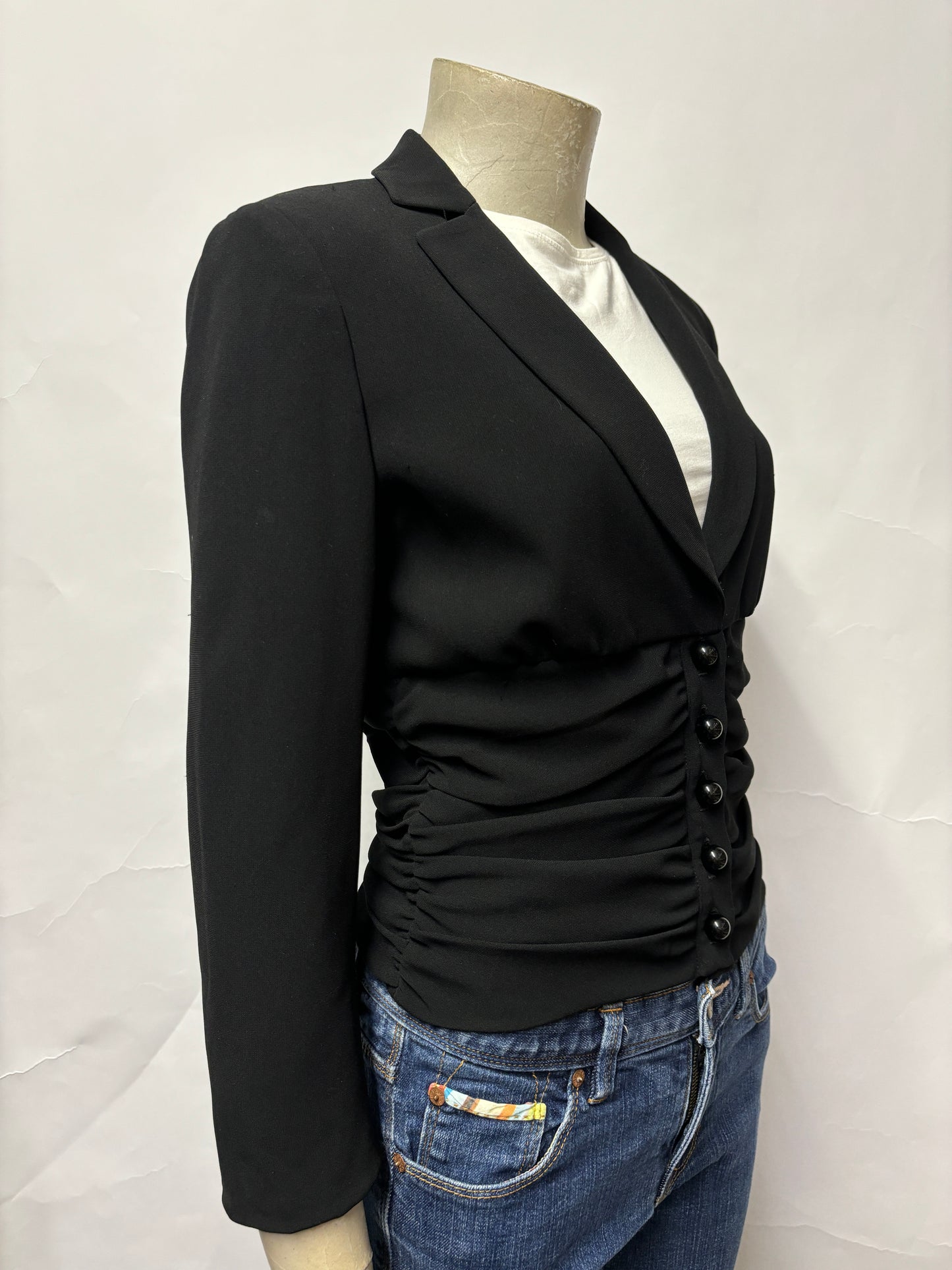 Moschino Cheap and Chic Black Ruched Blazer 10