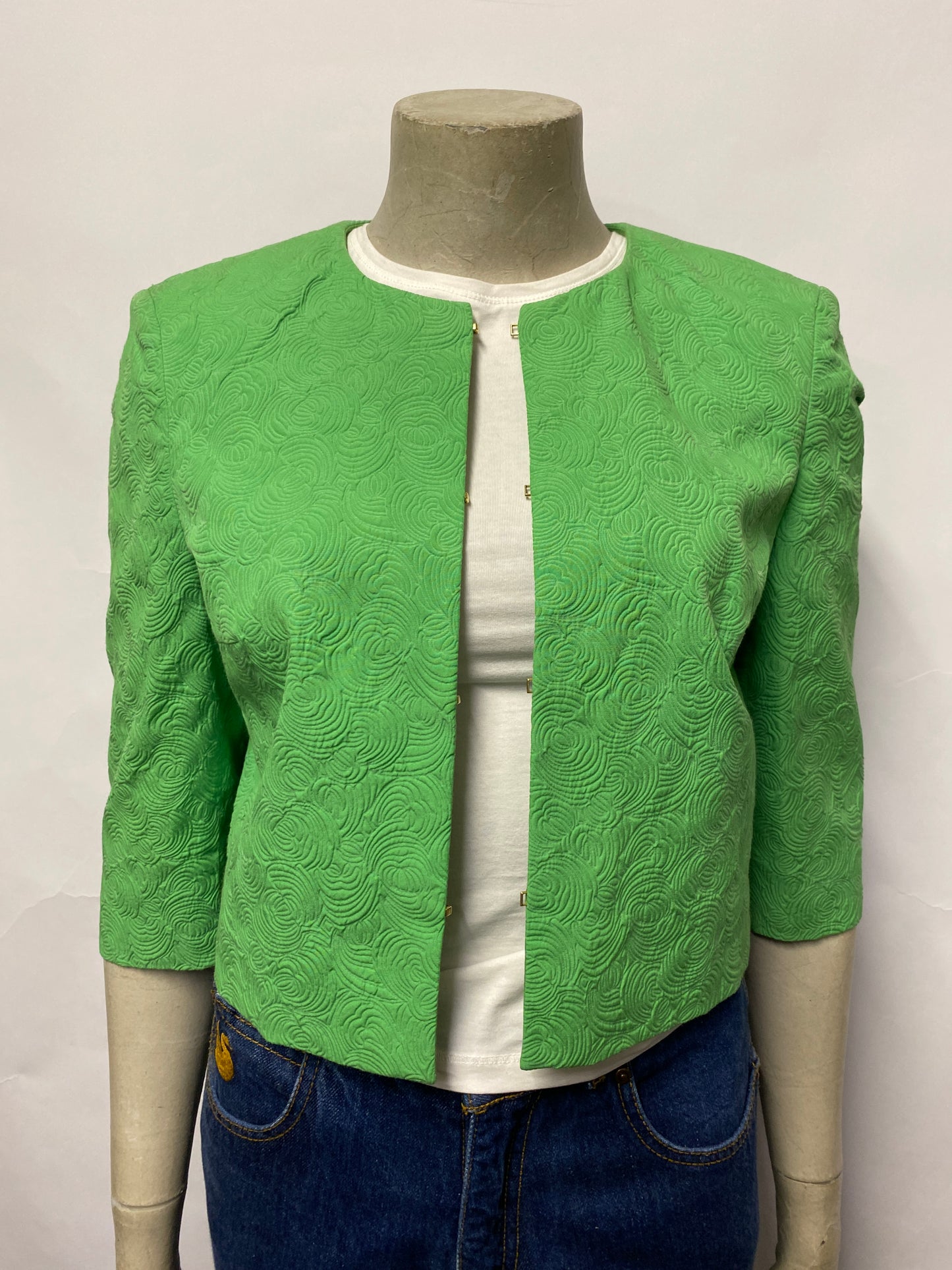 Boss Green Cropped Embossed Cotton Jacket 8 BNWT