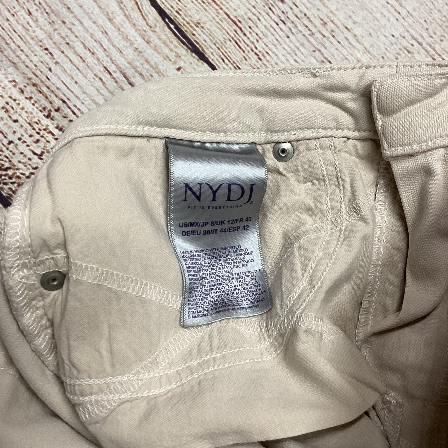 NYDJ Ami Cream Skinny Turn Up Jeans Size 8 (UK 12)