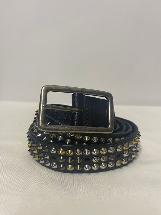 Zadig and Voltaire Black Leather Metal Studded Belt