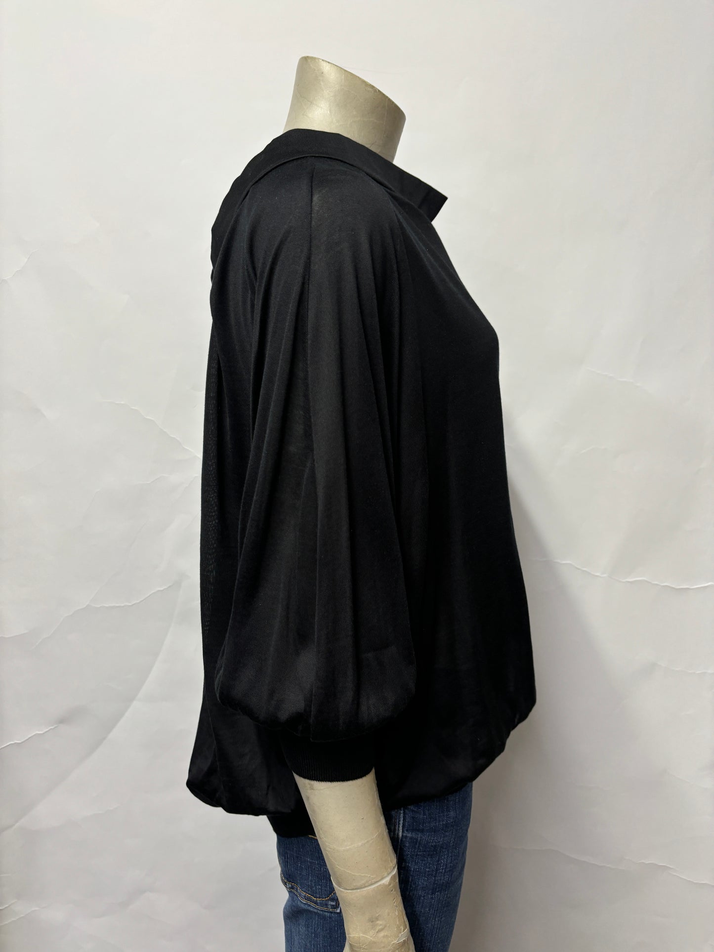 Gambattista Valli Black Silk Draped Top Medium