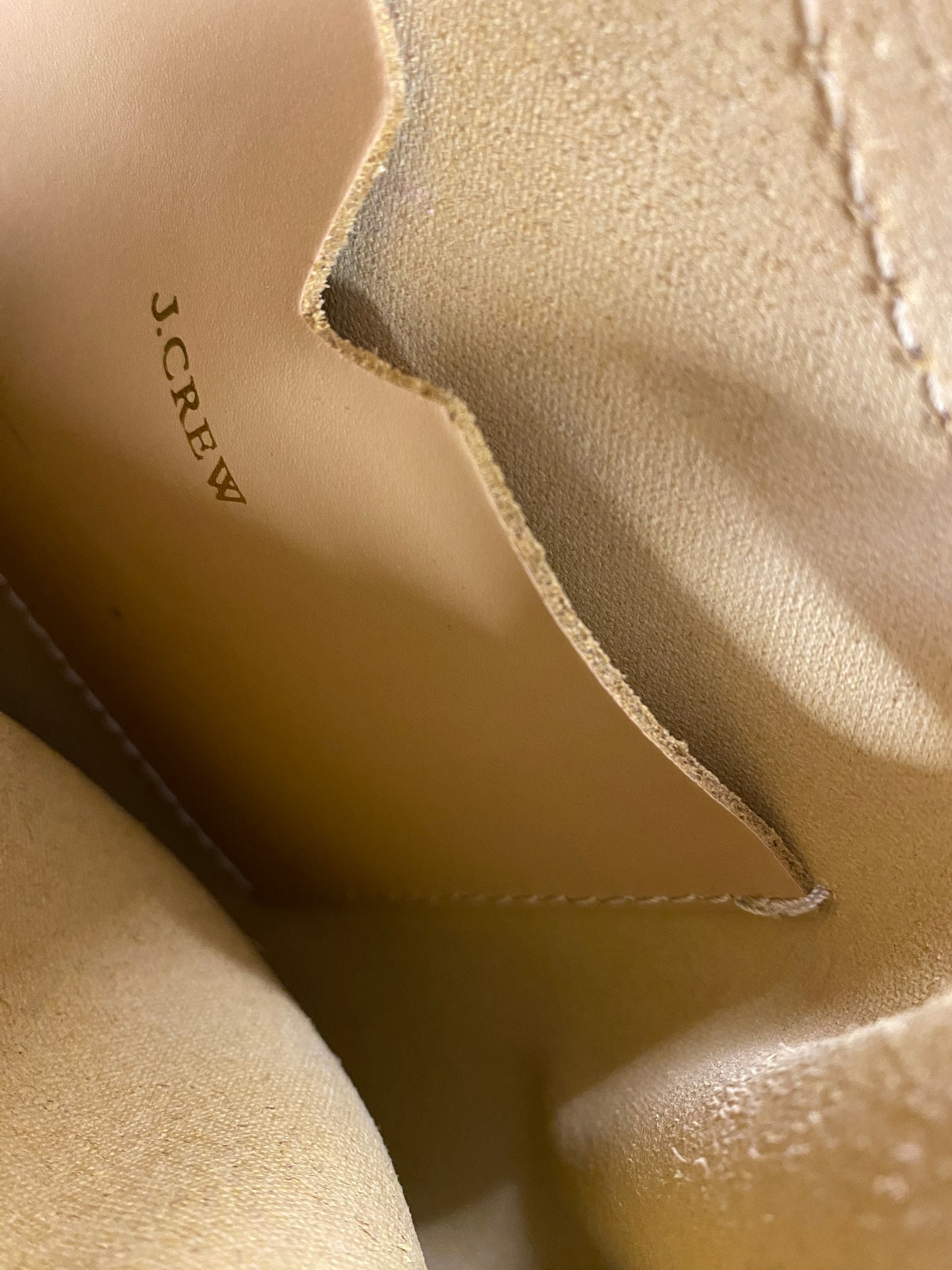 J Crew Beige Leather Bucket Crossbody Bag