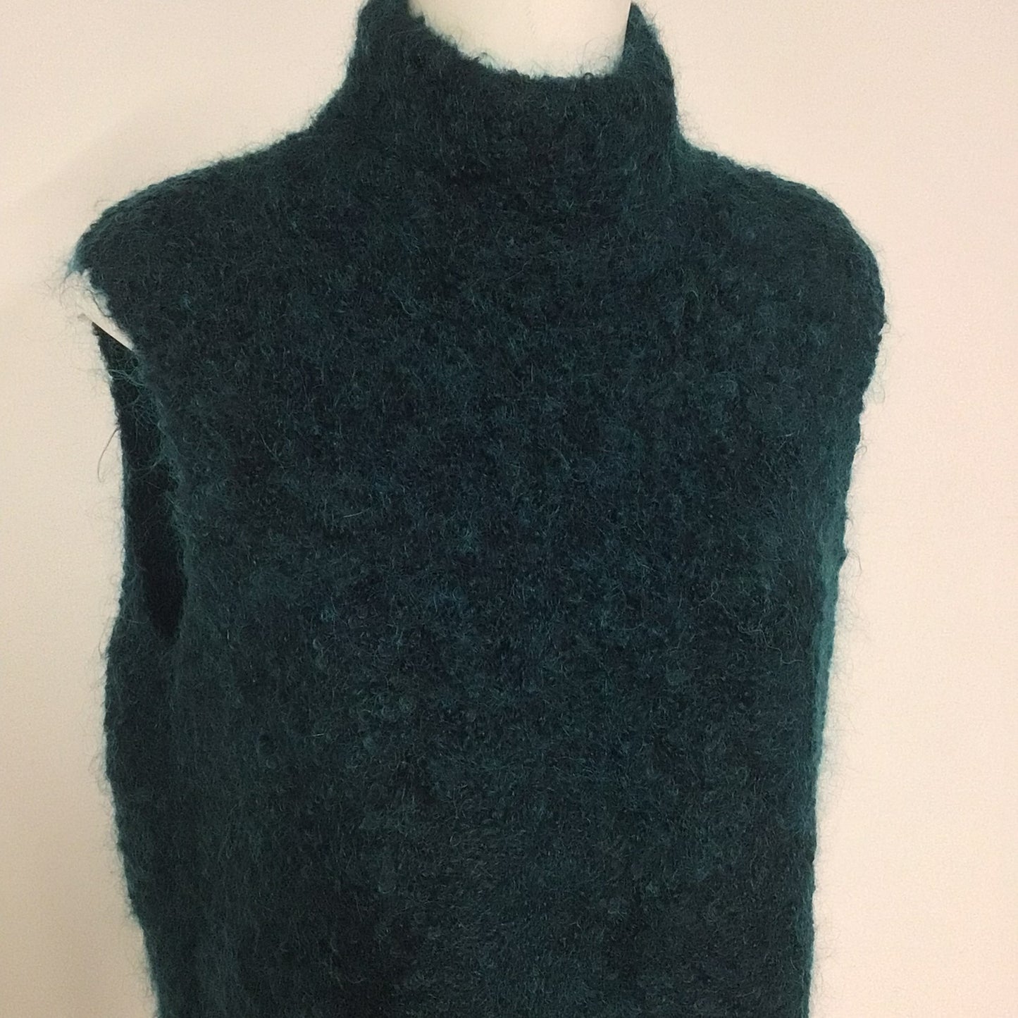 BNWT M&S Autograph Teal Peacock Wool Mohair Blend Sleeveless Jumper Knit Size 16