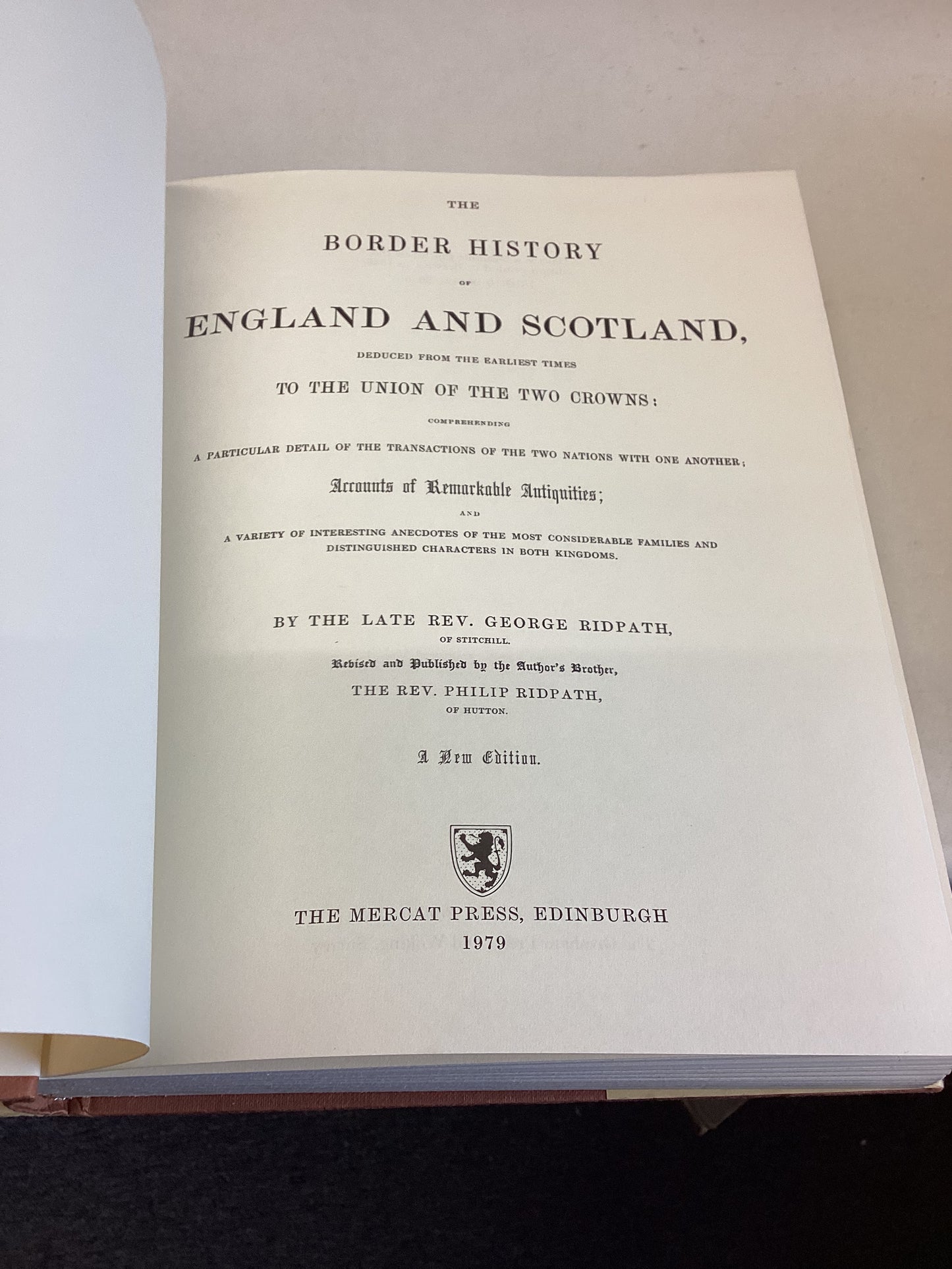 Border History By George Ridpath