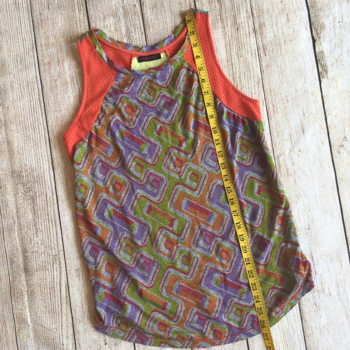 Custo Barcelona Y2K Multi Orange Purple Green Rainbow Tank Top Size Ch 32 (approx.)