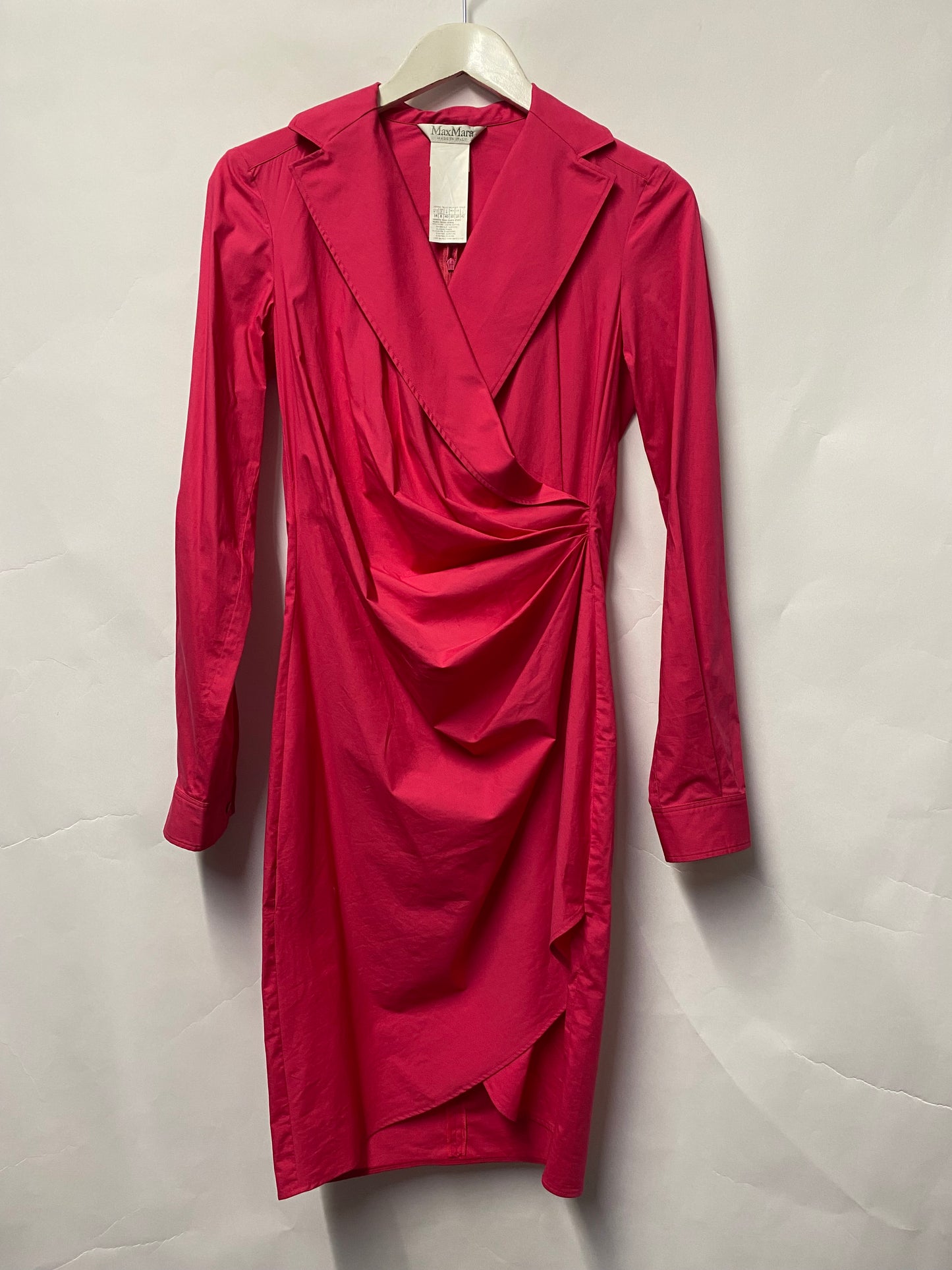 MaxMara Hot Pink Ruched Dress Size 10