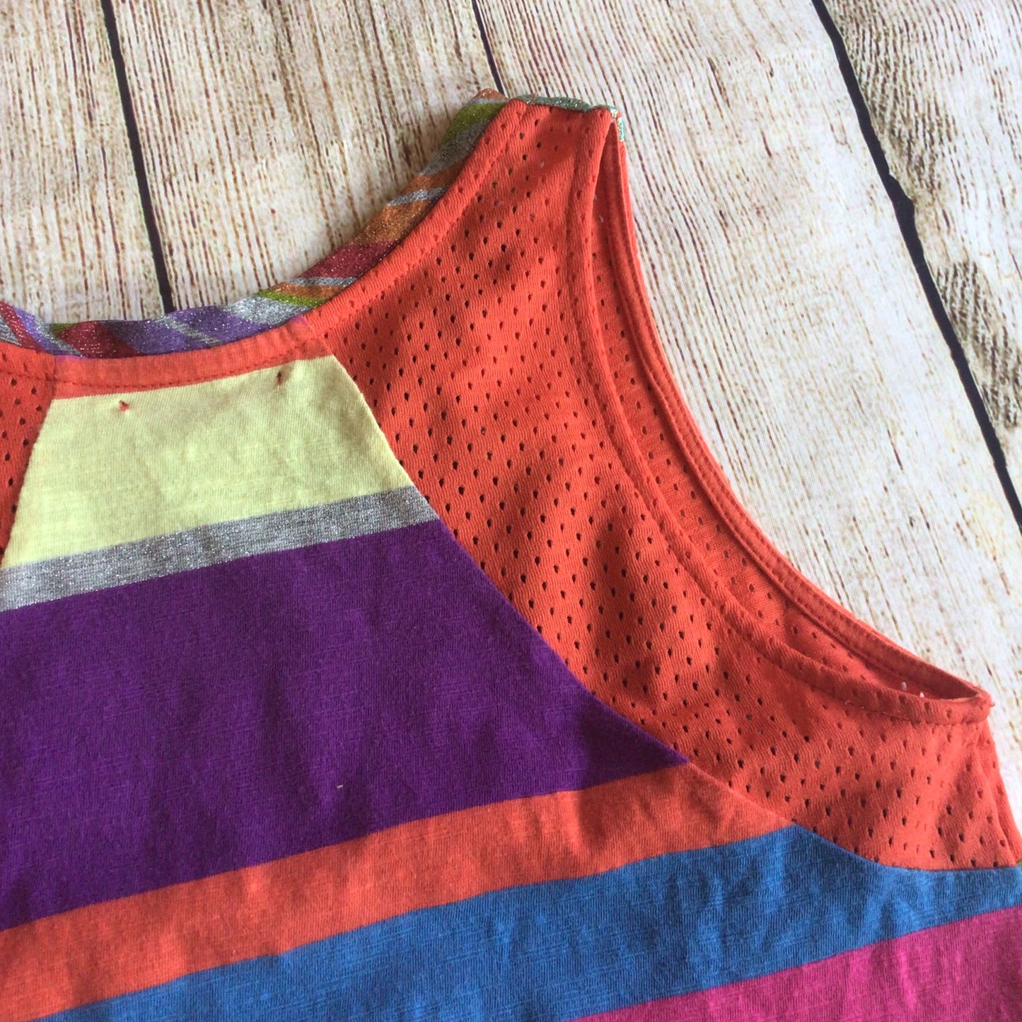 Custo Barcelona Y2K Multi Orange Purple Green Rainbow Tank Top Size Ch 32 (approx.)