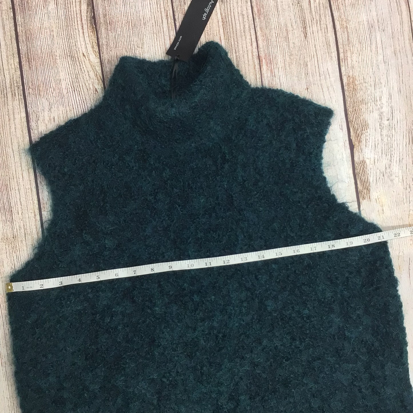 BNWT M&S Autograph Teal Peacock Wool Mohair Blend Sleeveless Jumper Knit Size 16