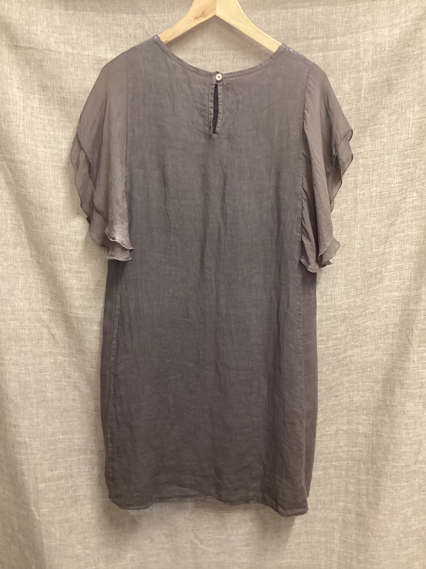 New with Tags Marissa & Marie Brown Linen Beach Cover Up Dress Small