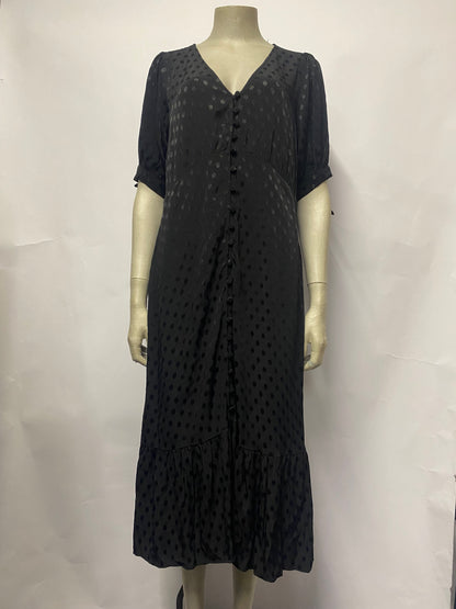 Maeve by Anthropologie Black Polka Dot Maxi Dress 12