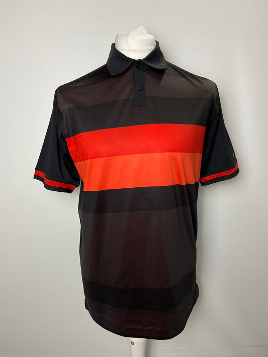 Nike Black Orange Golf Polo Top Size Small